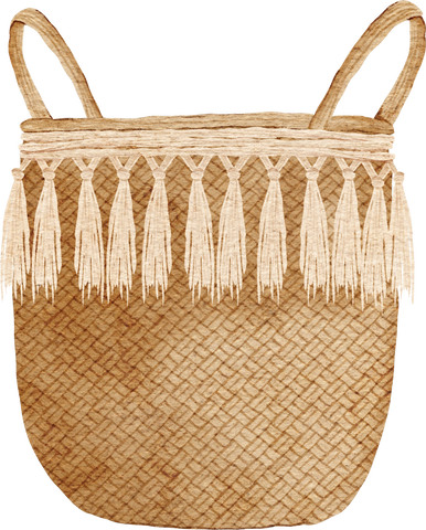 watercolor wicker basket plant pot decor